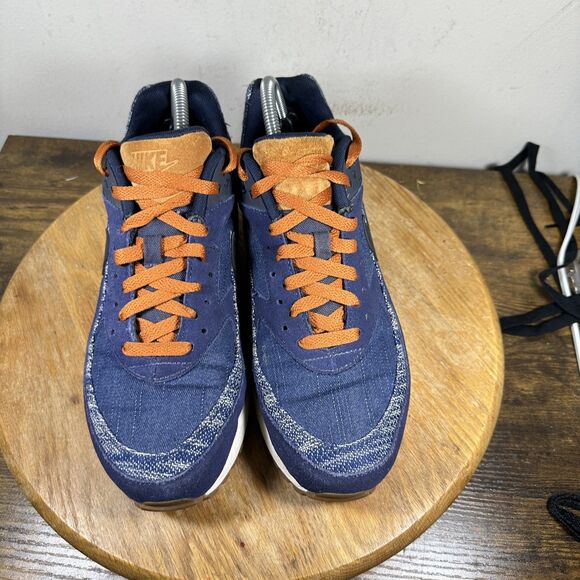 Nike Air Max Shoes Mens Size 8.5 Denim Suede Orange Laces 819523-400 Sneakers main image 5